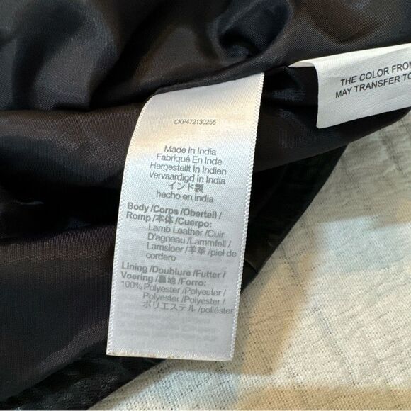 Madewell Black Washed Leather Moto Biker Jacket Women's Size Small  FLAWED*** - Picture 8 of 16